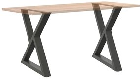 Pés para mesa de jantar 2 peças antracite 80x(72-73,3) cm aço