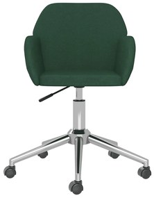 Cadeira de escritório giratória tecido verde escuro