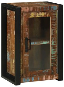 vidaXL Armário de Banheiro com porta Castanho Madeira Reforçada Sólida