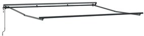Toldo Retrátil Laranja e Branco 350x250 cm Poliéster e Metal