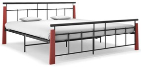 vidaXL Estrutura de cama 180x200 cm metal e madeira de carvalho maciça