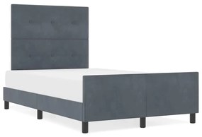 Estrutura de Cama vidaXL Cinza Escuro 120x190 cm Veludo