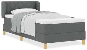 Cama Box Spring vidaXL com Colchão - Cinza Escuro, 100x200 cm, Tecido