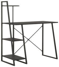 vidaXL Secretária com unidade de prateleiras 102x50x117 cm preto