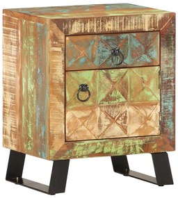 Mesa de cabeceira 40x30x50 cm madeira recuperada maciça