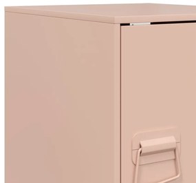 Mesas de cabeceira 2 pcs 34,5x39x44 cm aço rosa