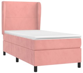 Cama com molas/colchão 80x200 cm veludo rosa