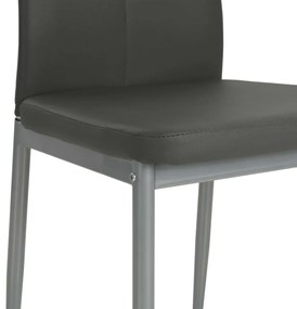 Cadeiras de jantar 4 pcs couro artificial cinzento