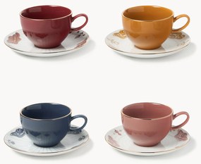 Chávenas de café com pires Mystic, conjunto de 4