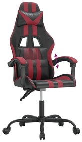 Cadeira gaming couro artificial preto e vermelho tinto