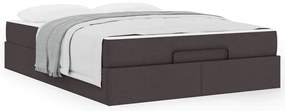 Estrutura da Cama Castanho escuro 140 x 200 cm tecido