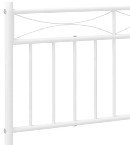 Estrutura de cama com cabeceira 100x190 cm metal branco