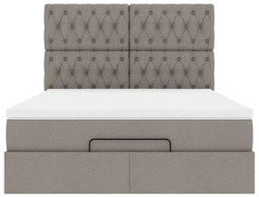 Estrutura de cama otomana com colchão tecido cinzento 140x200cm