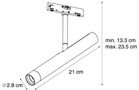 Foco moderno preto para sistema de calha monofásico - Slimline Avery Moderno
