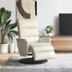 vidaXL Cadeira reclinável com apoio de pés couro artificial cor creme