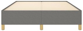 Estrutura de cama sem colchão 140x190 cm tecido cinzento-escuro