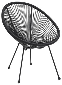 3 pcs conjunto de jantar para jardim preto