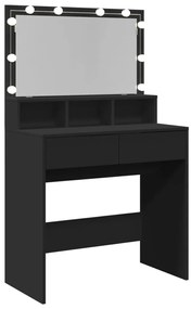 Toucador com LED 80x41x134,5 cm preto