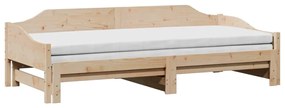 Sofá-cama com gavetão 90x190 cm madeira de pinho maciça