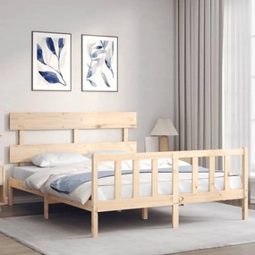 Cama sem colchão 160x200 cm madeira de pinho maciça