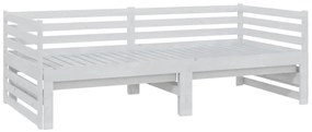 Estrutura sofá-cama de puxar 2x(90x200) cm pinho maciço branco