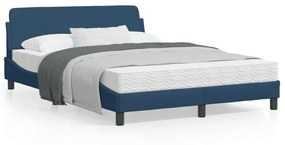 vidaXL Estrutura cama c/ cabeceira sem colchão 140x200 cm tecido azul
