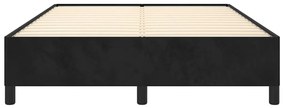 Estrutura de cama sem colchão 140x190 cm veludo preto