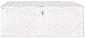 Caixa de arrumação 100x55x37 cm alumínio prateado