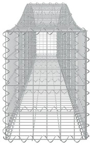 Cestos gabião arqueados 3 pcs 400x30x40/60 cm ferro galvanizado
