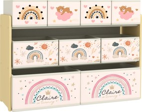 Organizador para Brinquedos para Crianças com 9 Cestas de Tecido não Tecido 93x30x70 cm Multicor