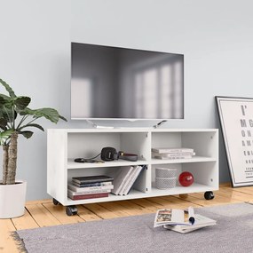 vidaXL Móvel de TV com rodas 90x35x35 cm derivados de madeira branco