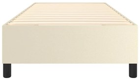 Estrutura de cama 100x200 cm couro artificial cor creme