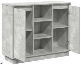 Buffet com LED Cinza Concreto 90x32x75 cm Madeira engenheirada
