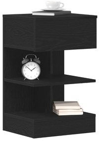 Criado-mudo vidaXL Preto Carvalho 40x35x65 cm Madeira engenharia