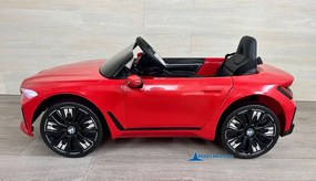 Carro elétrico para crianças BMW I4 12V 2.4G, Rodas borracha Vermelho