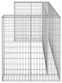 Muro gabião p/ caixotes do lixo aço galvanizado 254x100x110 cm