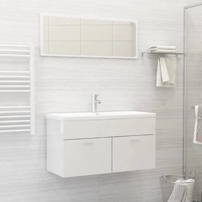 vidaXL Conj. móveis de casa de banho 2 pcs contrapl. branco brilhante