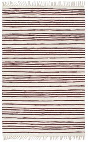 vidaXL Tapete chindi tecido à mão algodão 200x290 cm bordô e branco