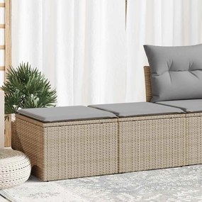 vidaXL 2 pcs conj. sofás p/ jardim c/ almofadões vime PE/acácia bege
