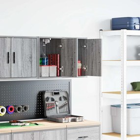 vidaXL Armários de parede para garagem 2 pcs derivados de madeira