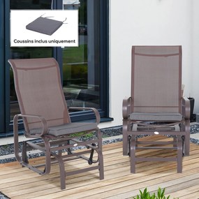 Conjunto de 2 almofadas para cadeiras de jardim (NÃO INCLUÍDAS), com capas removíveis, enchimento de 5 cm; poliéster; cinzento claro