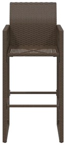 Bancos de bar para jardim 2 pcs vime PE castanho