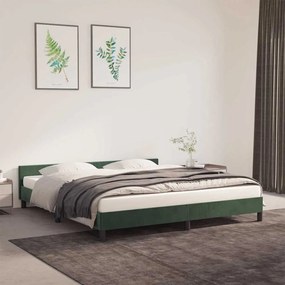 Estrutura de cama sem colchão 180x200 cm veludo verde-escuro