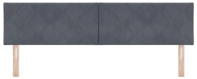 Cabeceira com design de blocos de diamante em cinza escuro, 180 cm em