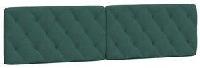 Estrutura de cama c/ luzes LED 200x200 cm veludo verde-escuro