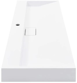 Lavatório 120x46x11 cm mineral/mármore fundido branco