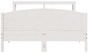 Cama sem colchão 150x200 cm madeira de pinho maciça branco
