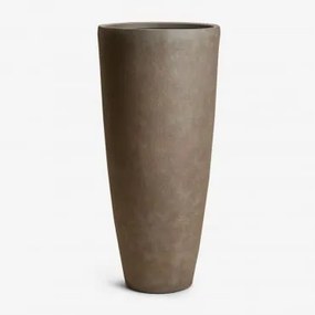Vaso De Flores Exterior Em Cimento Paige Castanho Escuro & Ø45 Cm - ↑100 Cm - Sklum