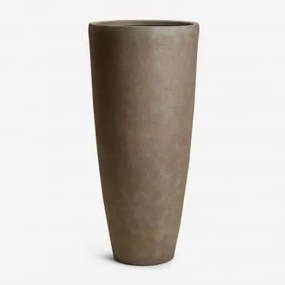 Vaso De Flores Exterior Em Cimento Paige Ø45 Cm - ↑100 Cm & Castanho Escuro - Sklum