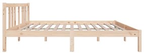 Estrutura de cama casal 135x190 cm madeira maciça